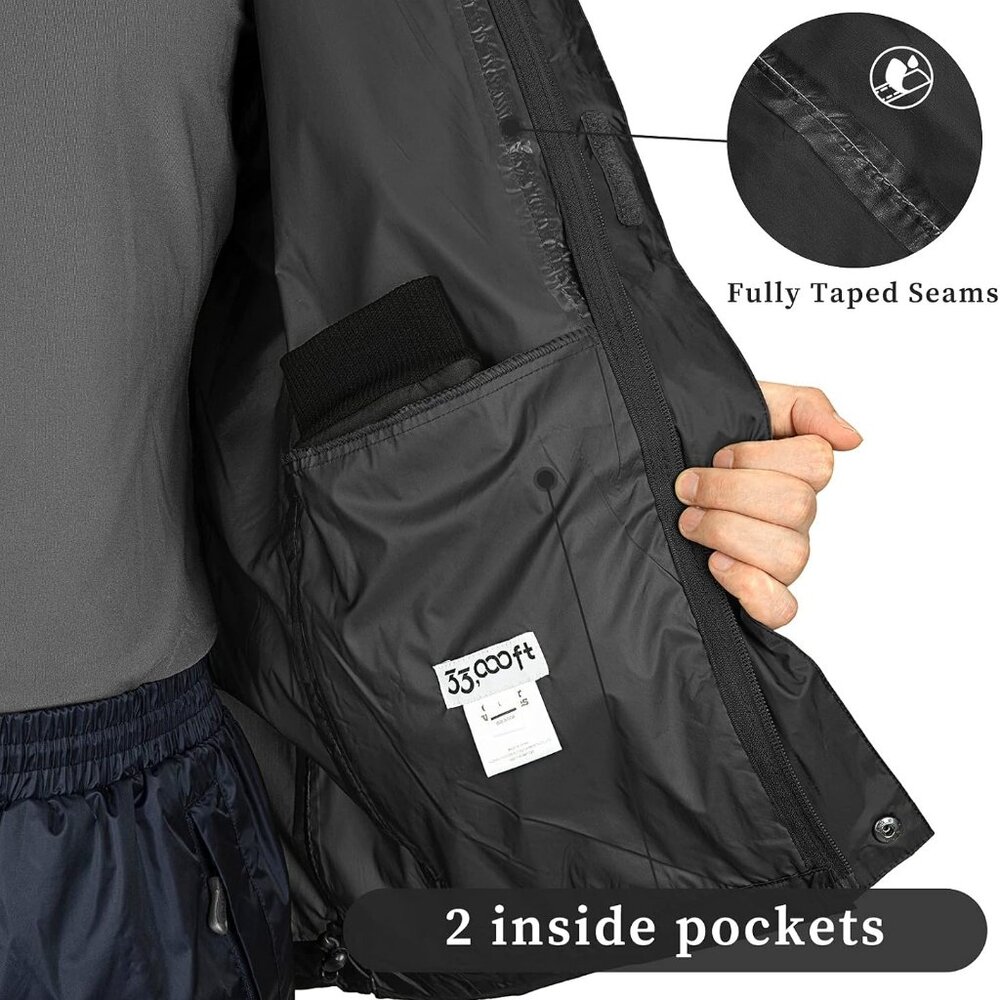 Lightweight Packable Waterproof Rain Jacket For M… - image 4